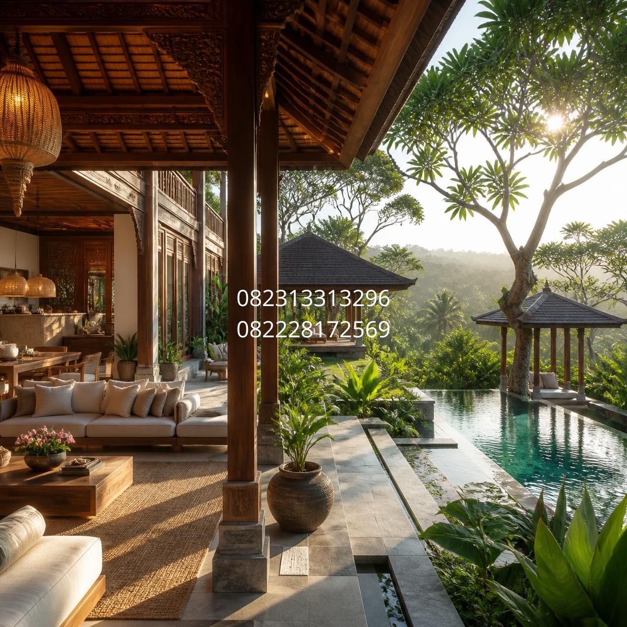 desain villa modern Bali